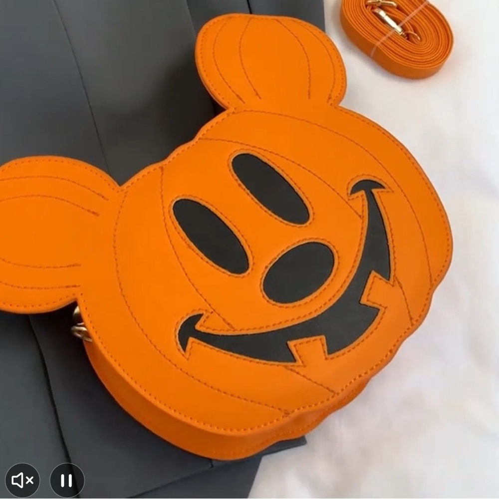 Mickey Mouse Orange Pumpkin Crossbody Bag-NWOT - Picture 9 of 9